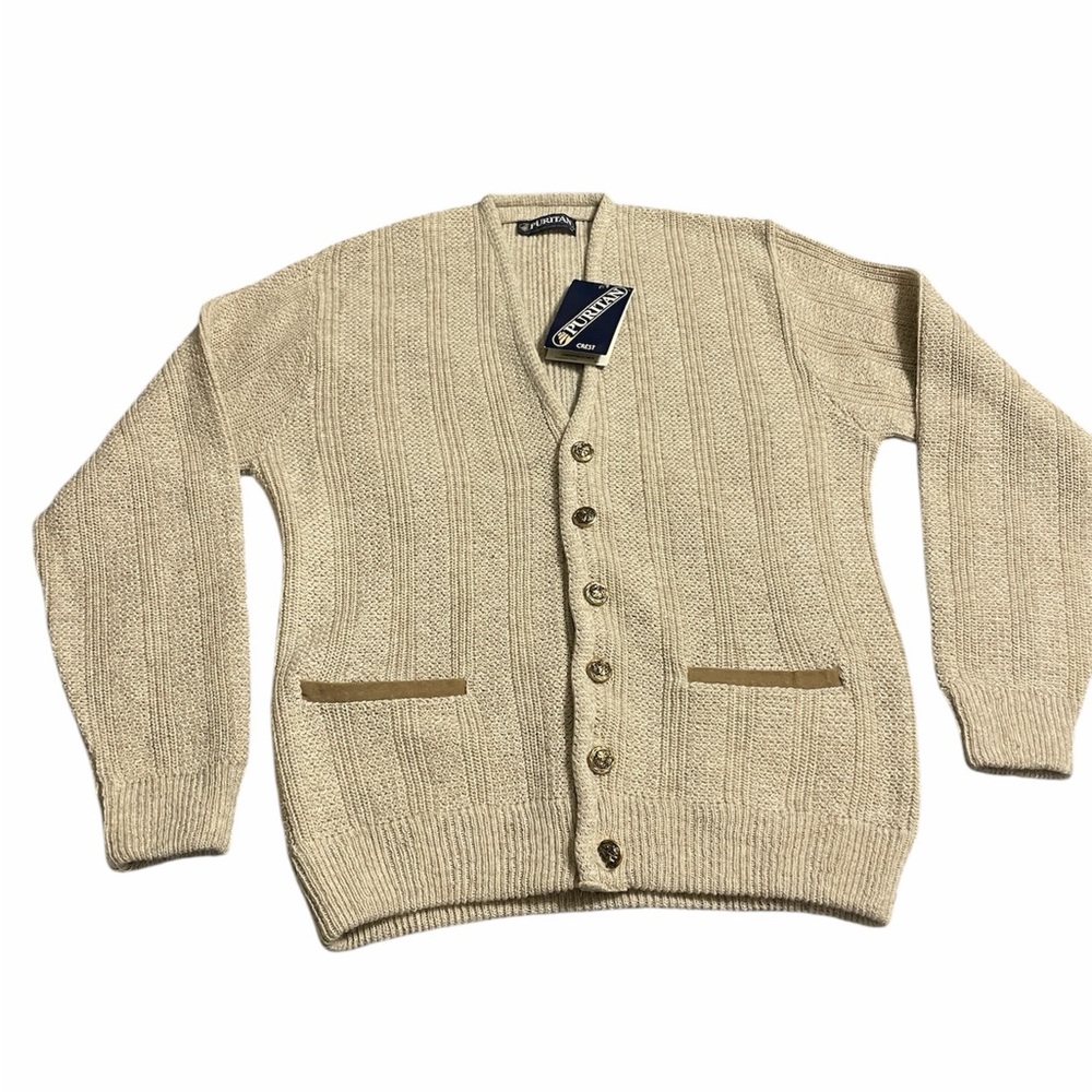 Vintage Classic Beige Cardigan Sweater